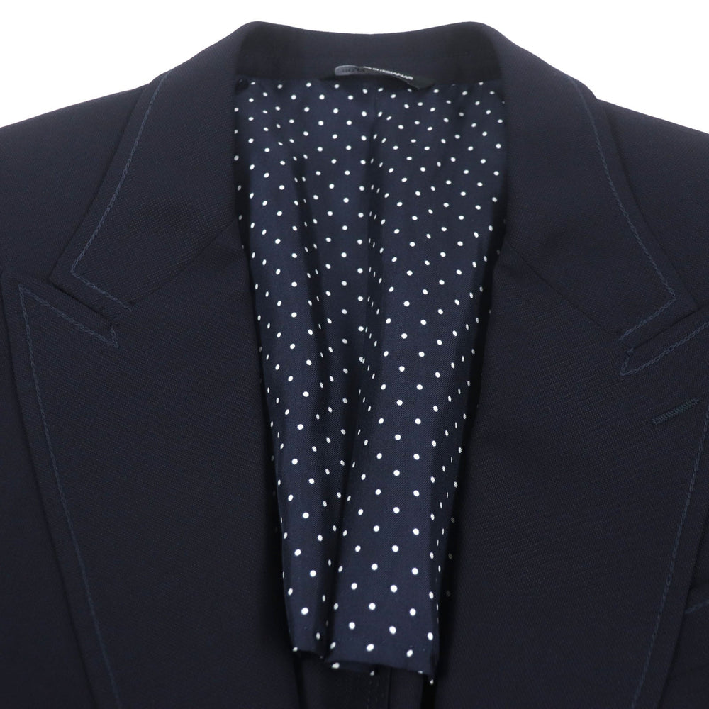 DOLCE&GABBANA tailored jacket G2LL9T Outer: 65% wool, Outer: 23% cotton, Outer: 9% nylon, Outer: 3% elastane (polyurethane), Lining: 100% silk Dark navy mens 52 Used Authentic
