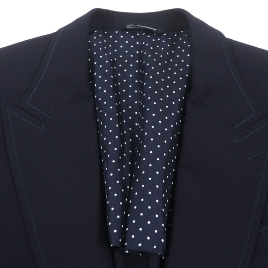 DOLCE&GABBANA tailored jacket G2LL9T Outer: 65% wool, Outer: 23% cotton, Outer: 9% nylon, Outer: 3% elastane (polyurethane), Lining: 100% silk Dark navy mens 52 Used Authentic