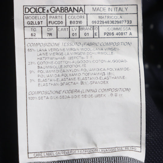 DOLCE&GABBANA tailored jacket G2LL9T Outer: 65% wool, Outer: 23% cotton, Outer: 9% nylon, Outer: 3% elastane (polyurethane), Lining: 100% silk Dark navy mens 52 Used Authentic