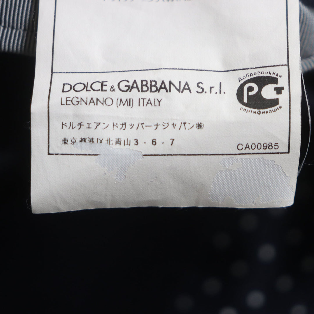 DOLCE&GABBANA tailored jacket G2LL9T Outer: 65% wool, Outer: 23% cotton, Outer: 9% nylon, Outer: 3% elastane (polyurethane), Lining: 100% silk Dark navy mens 52 Used Authentic