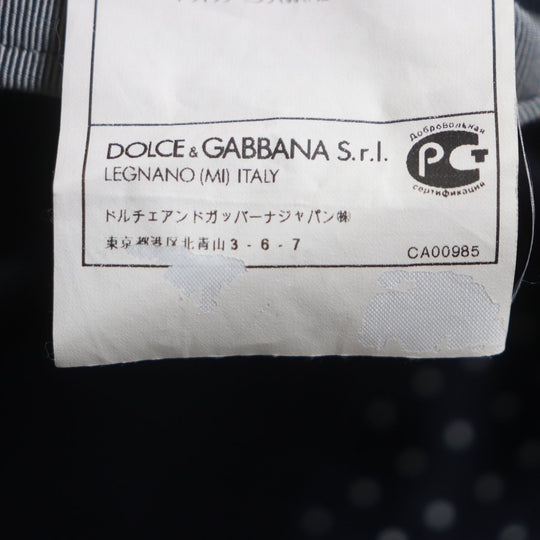 DOLCE&GABBANA tailored jacket G2LL9T Outer: 65% wool, Outer: 23% cotton, Outer: 9% nylon, Outer: 3% elastane (polyurethane), Lining: 100% silk Dark navy mens 52 Used Authentic
