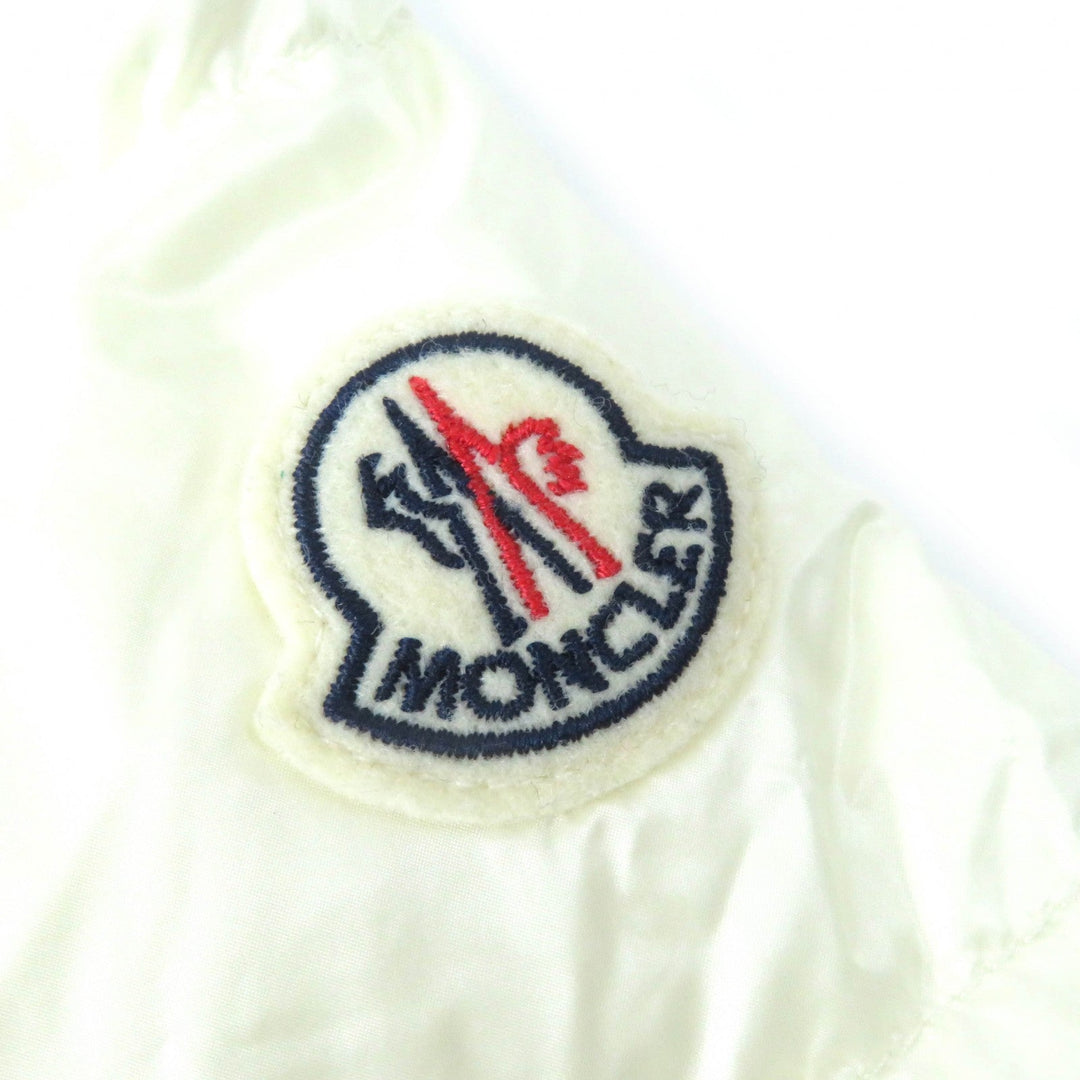 MONCLER Down jacket Outer material: 100% nylon, Outer material: 59% cotton, Outer material: 41% rayon, Lining: 100% nylon, Part: 100% polyester Ivory VEULES Women Zero size Used Authentic