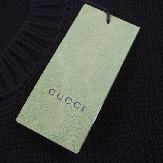 GUCCI sweater 514906 Main: 100% cotton, Part: 100% wool, Part: 100% wool black NEVER MARRY MITFORD mens XL Used Authentic