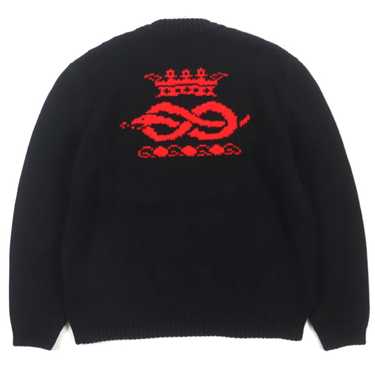 GUCCI sweater 514906 Main: 100% cotton, Part: 100% wool, Part: 100% wool black NEVER MARRY MITFORD mens XL Used Authentic