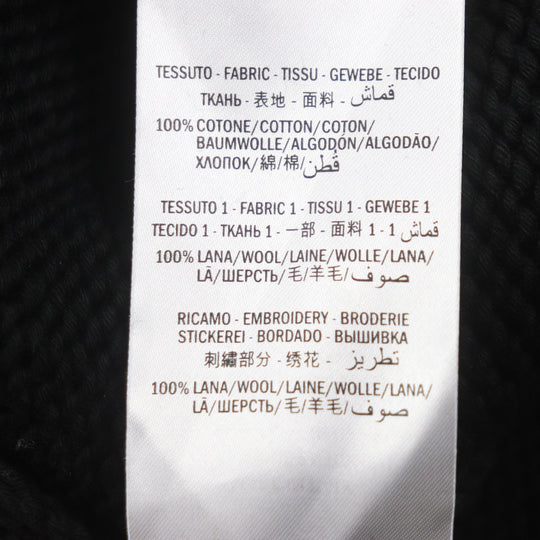 GUCCI sweater 514906 Main: 100% cotton, Part: 100% wool, Part: 100% wool black NEVER MARRY MITFORD mens XL Used Authentic
