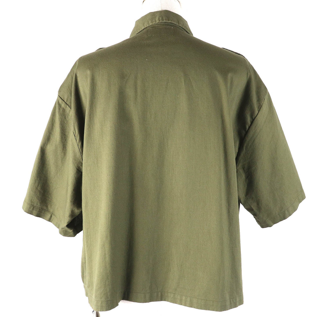 CELINE Short sleeve shirt 2C580106K Outer material: 100% cotton khaki Women 38 Used Authentic