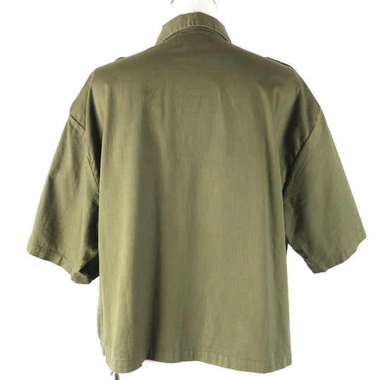 CELINE Short sleeve shirt 2C580106K Outer material: 100% cotton khaki Women 38 Used Authentic