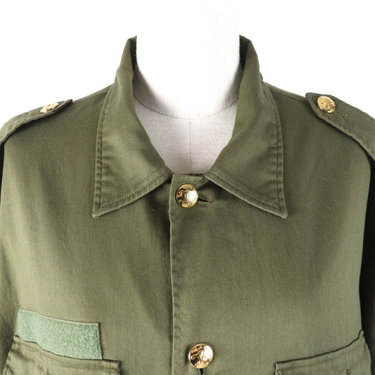 CELINE Short sleeve shirt 2C580106K Outer material: 100% cotton khaki Women 38 Used Authentic
