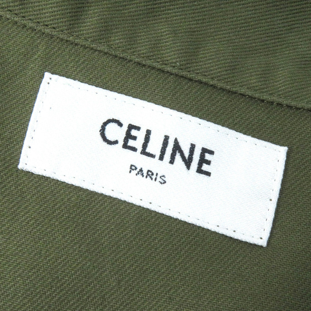CELINE Short sleeve shirt 2C580106K Outer material: 100% cotton khaki Women 38 Used Authentic