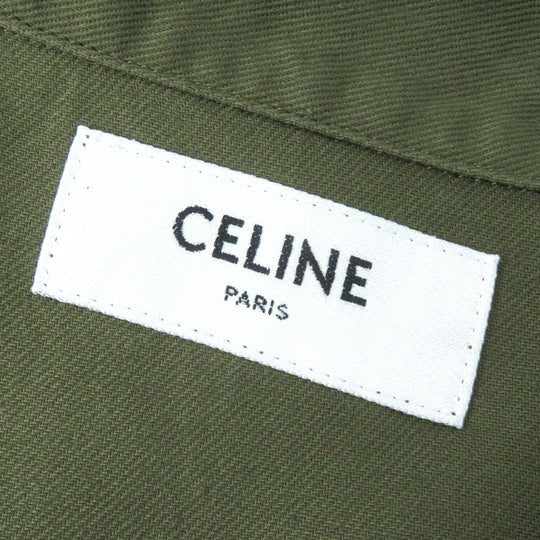 CELINE Short sleeve shirt 2C580106K Outer material: 100% cotton khaki Women 38 Used Authentic