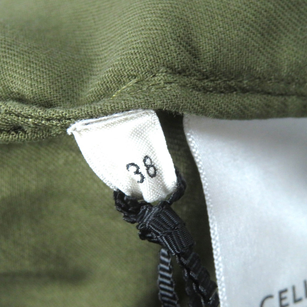 CELINE Short sleeve shirt 2C580106K Outer material: 100% cotton khaki Women 38 Used Authentic