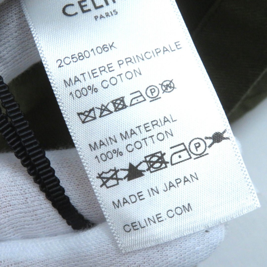 CELINE Short sleeve shirt 2C580106K Outer material: 100% cotton khaki Women 38 Used Authentic