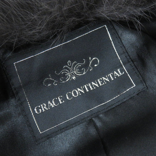 GRACE CONTINENTAL genuine fur coat Outer: Rabbit, Part: Fox, Lining: 100% Polyester gray Women 38 Used Authentic