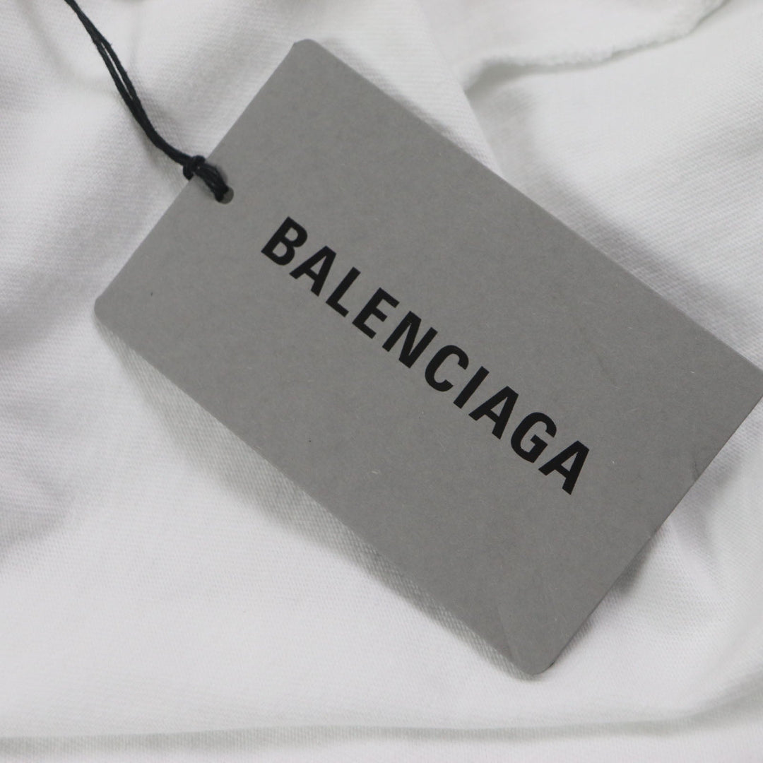 BALENCIAGA Hoodie 681029 Outer: 100% cotton, Outer: 100% cotton, Part: 97% cotton, Part: 3% polyurethane white mens XS Used Authentic