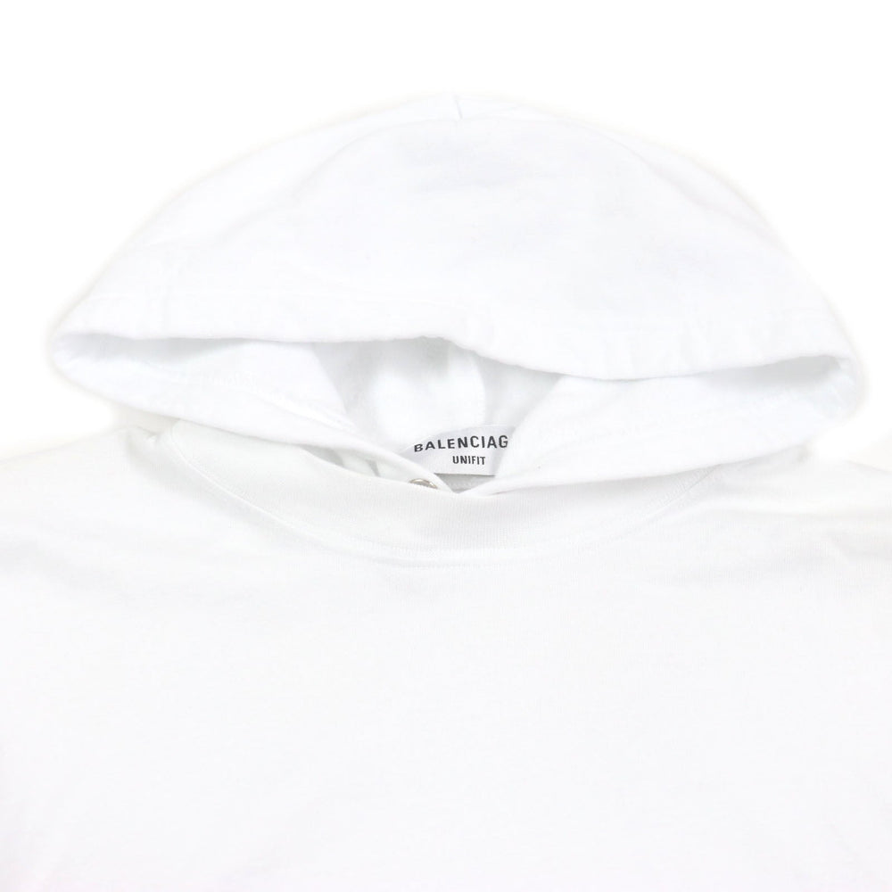 BALENCIAGA Hoodie 681029 Outer: 100% cotton, Outer: 100% cotton, Part: 97% cotton, Part: 3% polyurethane white mens XS Used Authentic