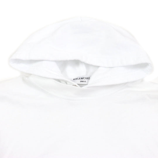 BALENCIAGA Hoodie 681029 Outer: 100% cotton, Outer: 100% cotton, Part: 97% cotton, Part: 3% polyurethane white mens XS Used Authentic