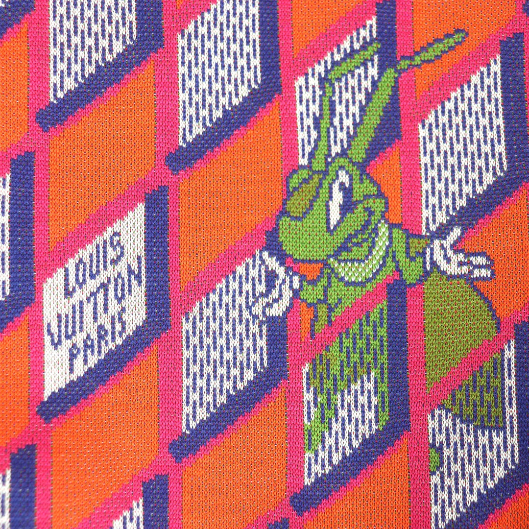 LOUIS VUITTON knit Main: 100% cotton Multi Diamond Damier mens S Used Authentic
