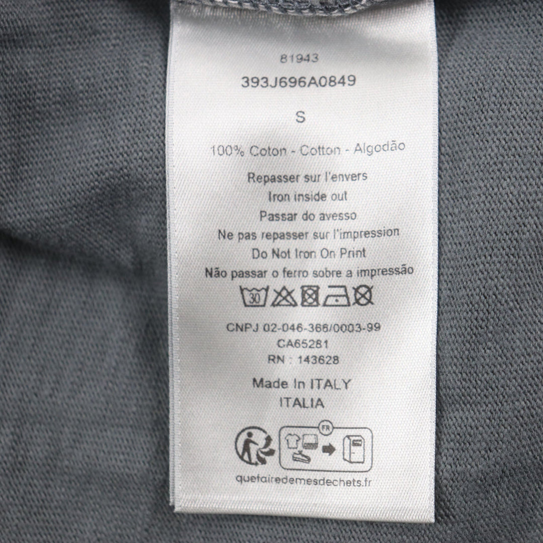 Dior HOMME Short sleeve T-shirt 393J696A0849 Main: 100% cotton gray Slub cotton jersey mens S Used Authentic