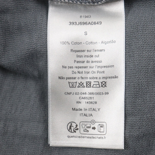 Dior HOMME Short sleeve T-shirt 393J696A0849 Main: 100% cotton gray Slub cotton jersey mens S Used Authentic
