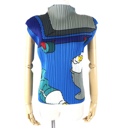PLEATS PLEASE Cut PP22-JK932 Outer material: Polyester 100% Blue multicolor Women 3 Used Authentic