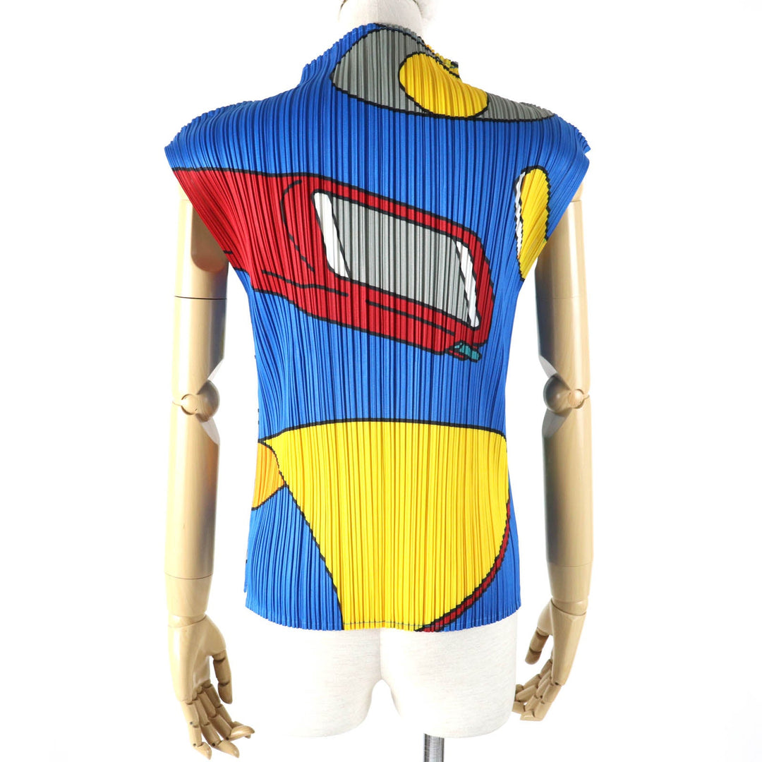 PLEATS PLEASE Cut PP22-JK932 Outer material: Polyester 100% Blue multicolor Women 3 Used Authentic