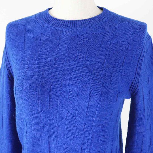 HERMES knit 4E2611D3 Main: 100% virgin wool Blue Ocean Women 34 Used Authentic