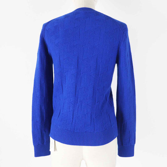 HERMES knit 4E2611D3 Main: 100% virgin wool Blue Ocean Women 34 Used Authentic