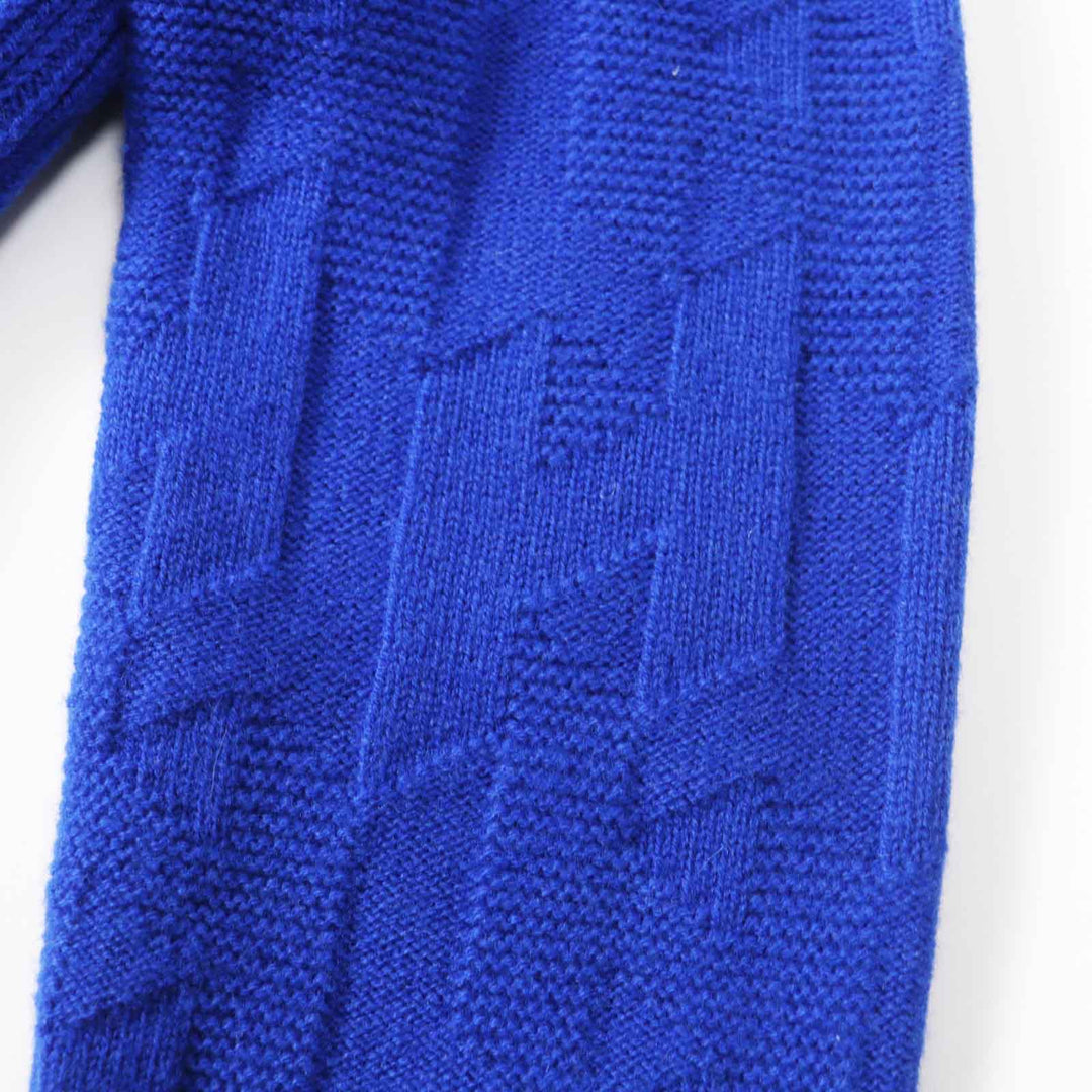 HERMES knit 4E2611D3 Main: 100% virgin wool Blue Ocean Women 34 Used Authentic