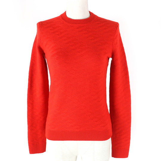 HERMES knit 2E2624DE Main: 100% wool Red Women 34 Used Authentic