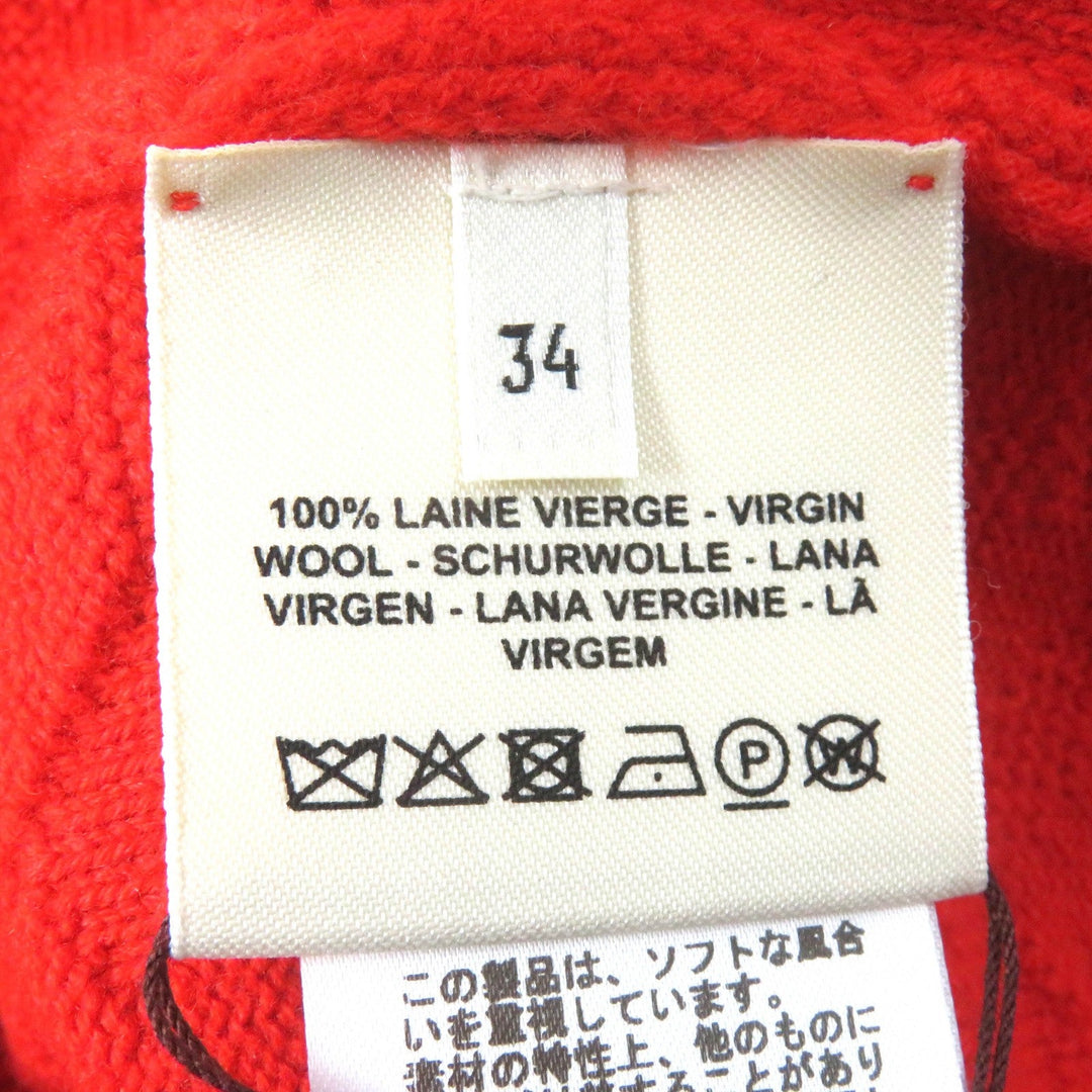 HERMES knit 2E2624DE Main: 100% wool Red Women 34 Used Authentic