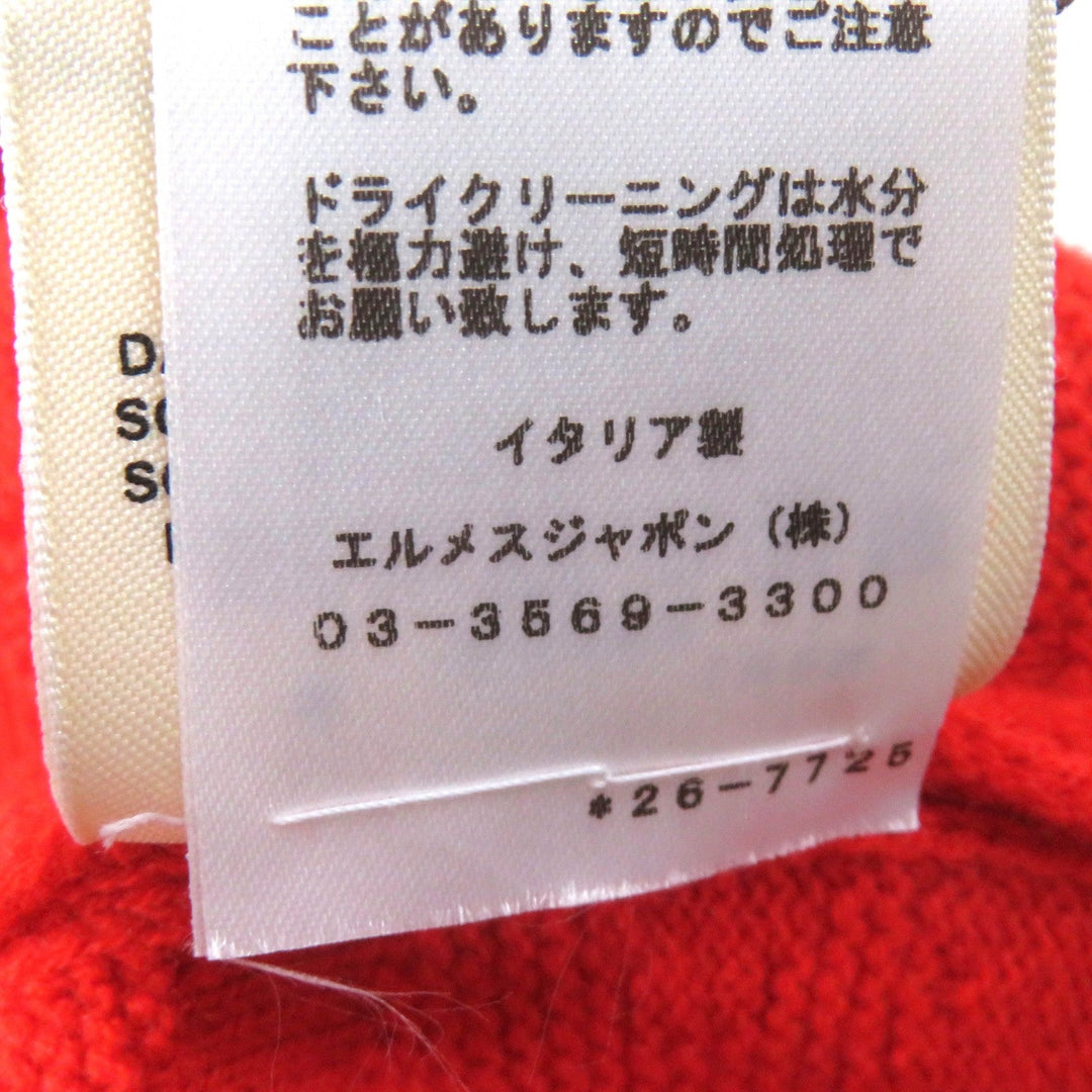 HERMES knit 2E2624DE Main: 100% wool Red Women 34 Used Authentic