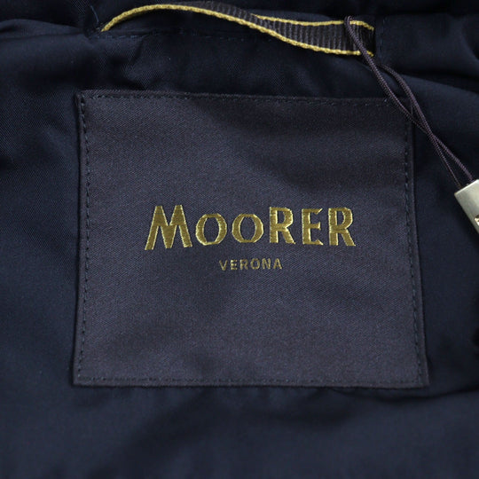 MOORER Down jacket Outer: 100% polyester, Lining: 50% polyester, Lining: 50% nylon, Sleeve lining: 100% nylon, Filling: down black VALENTE-KM mens 44 Used Authentic