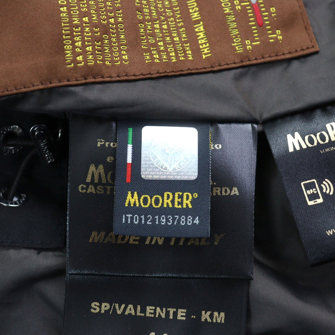 MOORER Down jacket Outer: 100% polyester, Lining: 50% polyester, Lining: 50% nylon, Sleeve lining: 100% nylon, Filling: down black VALENTE-KM mens 44 Used Authentic