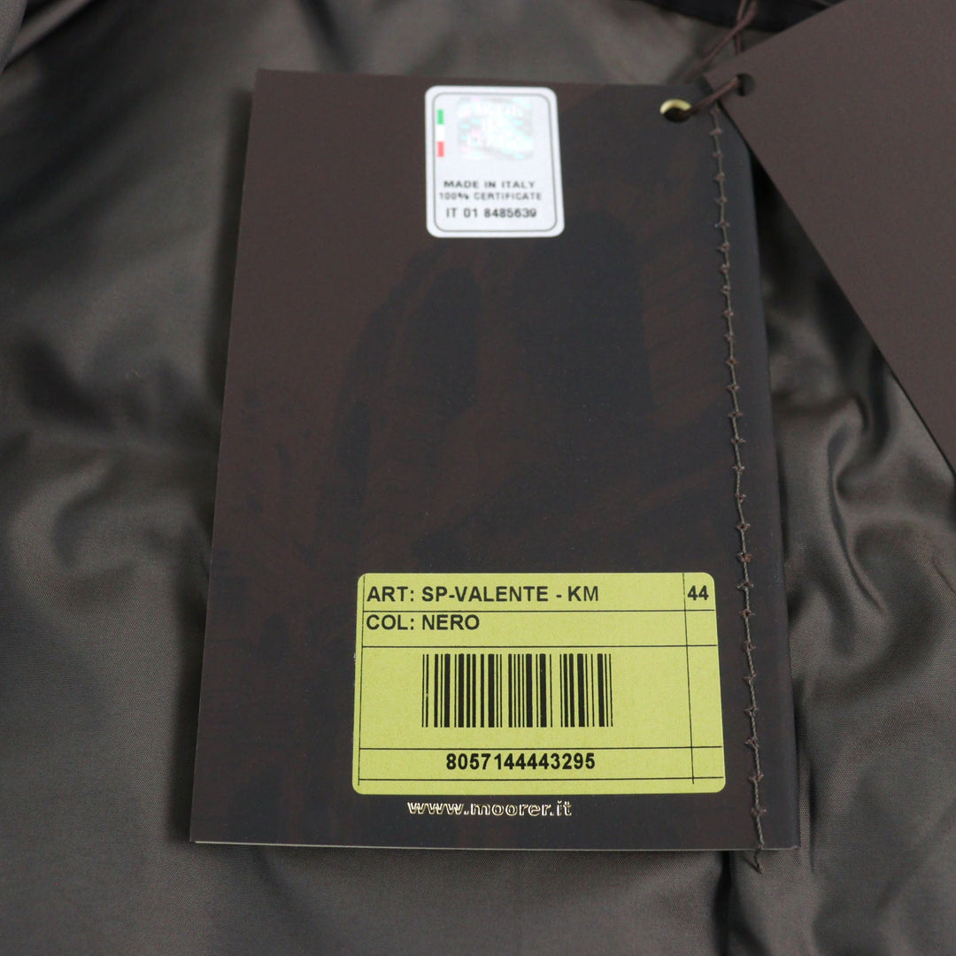 MOORER Down jacket Outer: 100% polyester, Lining: 50% polyester, Lining: 50% nylon, Sleeve lining: 100% nylon, Filling: down black VALENTE-KM mens 44 Used Authentic