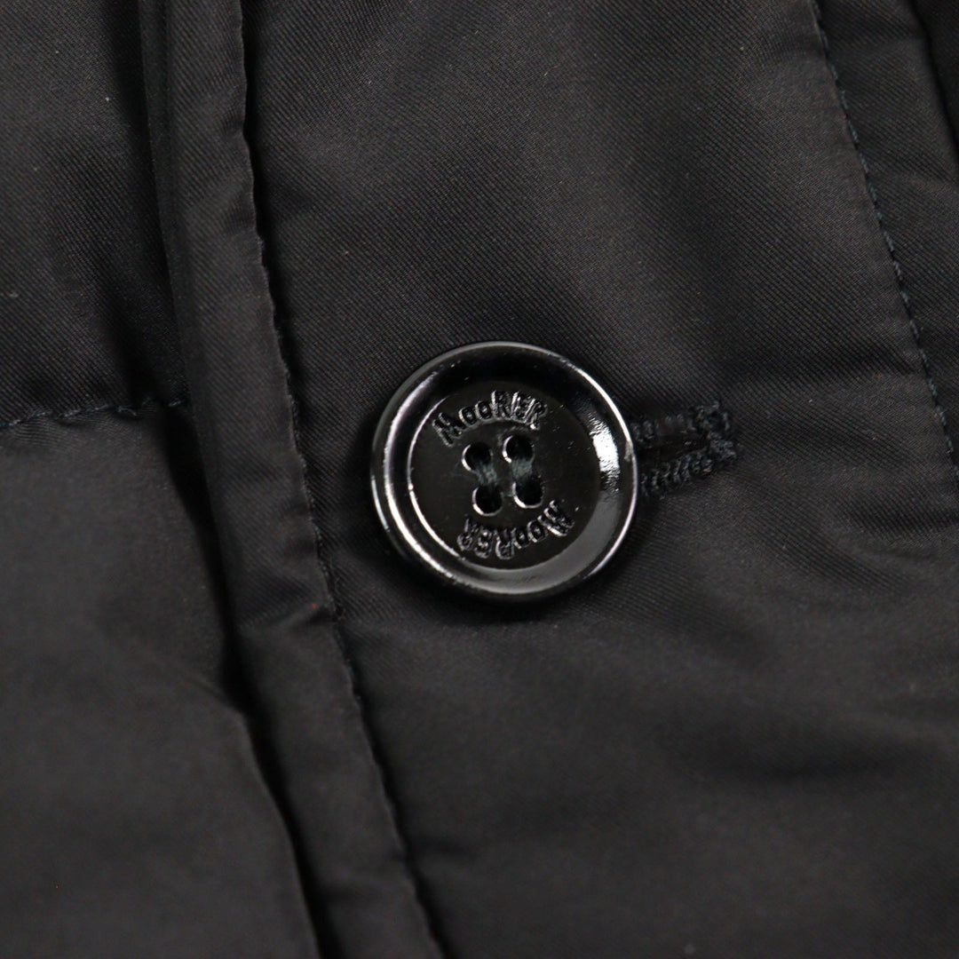 MOORER Down jacket Outer: 100% polyester, Lining: 50% polyester, Lining: 50% nylon, Sleeve lining: 100% nylon, Filling: down black VALENTE-KM mens 44 Used Authentic