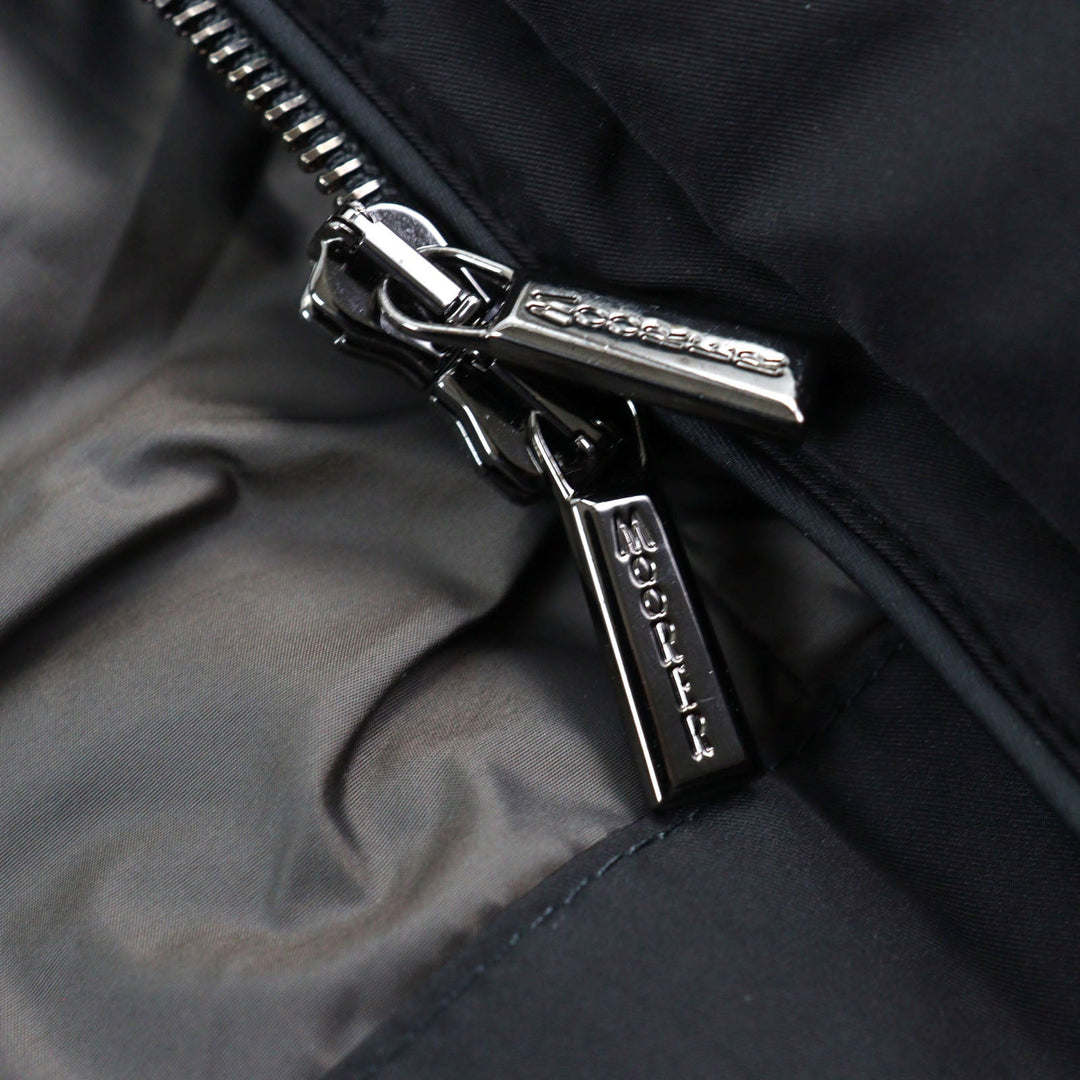 MOORER Down jacket Outer: 100% polyester, Lining: 50% polyester, Lining: 50% nylon, Sleeve lining: 100% nylon, Filling: down black VALENTE-KM mens 44 Used Authentic
