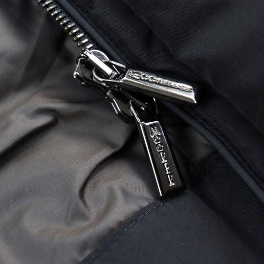 MOORER Down jacket Outer: 100% polyester, Lining: 50% polyester, Lining: 50% nylon, Sleeve lining: 100% nylon, Filling: down black VALENTE-KM mens 44 Used Authentic
