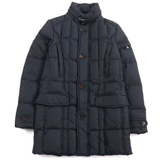 MOORER Down jacket Outer: 100% polyester, Lining: 50% polyester, Lining: 50% nylon, Sleeve lining: 100% nylon, Filling: down Navy VALENTE-KM mens 42 Used Authentic