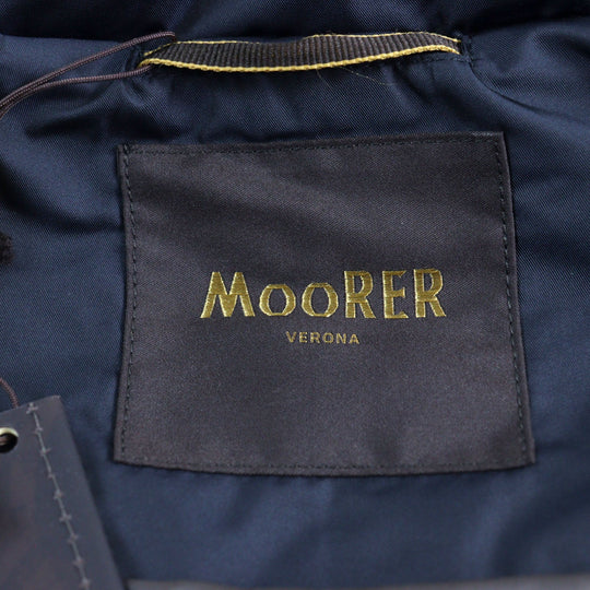 MOORER Down jacket Outer: 100% polyester, Lining: 50% polyester, Lining: 50% nylon, Sleeve lining: 100% nylon, Filling: down Navy VALENTE-KM mens 42 Used Authentic