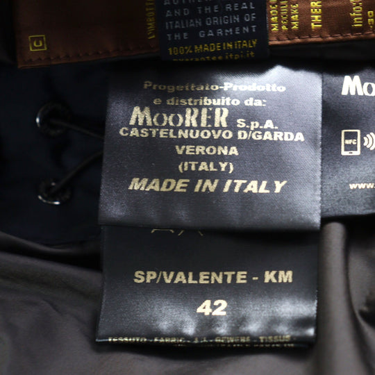MOORER Down jacket Outer: 100% polyester, Lining: 50% polyester, Lining: 50% nylon, Sleeve lining: 100% nylon, Filling: down Navy VALENTE-KM mens 42 Used Authentic