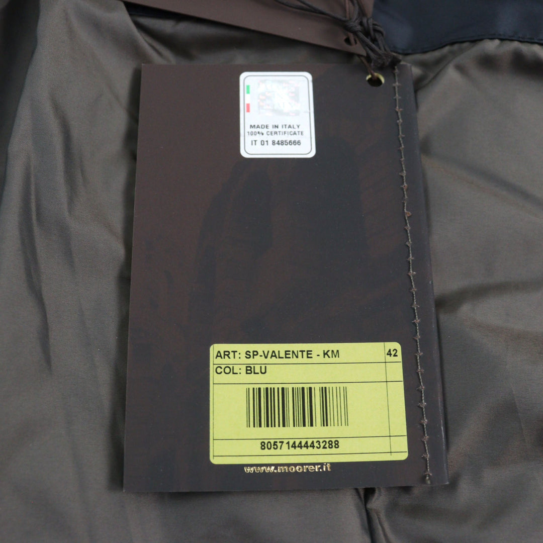 MOORER Down jacket Outer: 100% polyester, Lining: 50% polyester, Lining: 50% nylon, Sleeve lining: 100% nylon, Filling: down Navy VALENTE-KM mens 42 Used Authentic