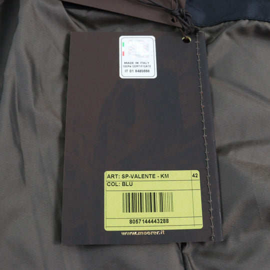 MOORER Down jacket Outer: 100% polyester, Lining: 50% polyester, Lining: 50% nylon, Sleeve lining: 100% nylon, Filling: down Navy VALENTE-KM mens 42 Used Authentic