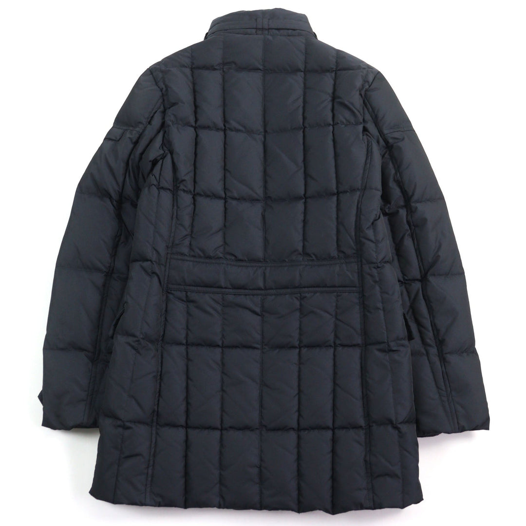 MOORER Down jacket Outer: 100% polyester, Lining: 50% polyester, Lining: 50% nylon, Sleeve lining: 100% nylon, Filling: down Navy VALENTE-KM mens 42 Used Authentic