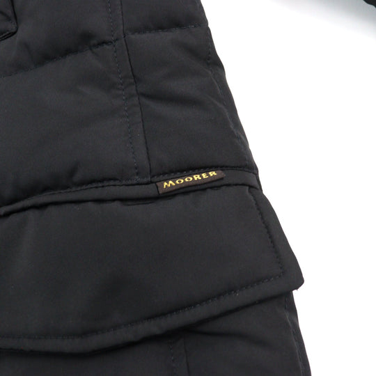 MOORER Down jacket Outer: 100% polyester, Lining: 50% polyester, Lining: 50% nylon, Sleeve lining: 100% nylon, Filling: down black VALENTE-KM mens 42 Used Authentic