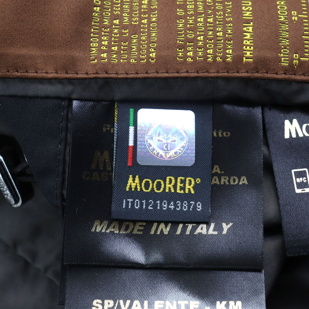 MOORER Down jacket Outer: 100% polyester, Lining: 50% polyester, Lining: 50% nylon, Sleeve lining: 100% nylon, Filling: down black VALENTE-KM mens 42 Used Authentic