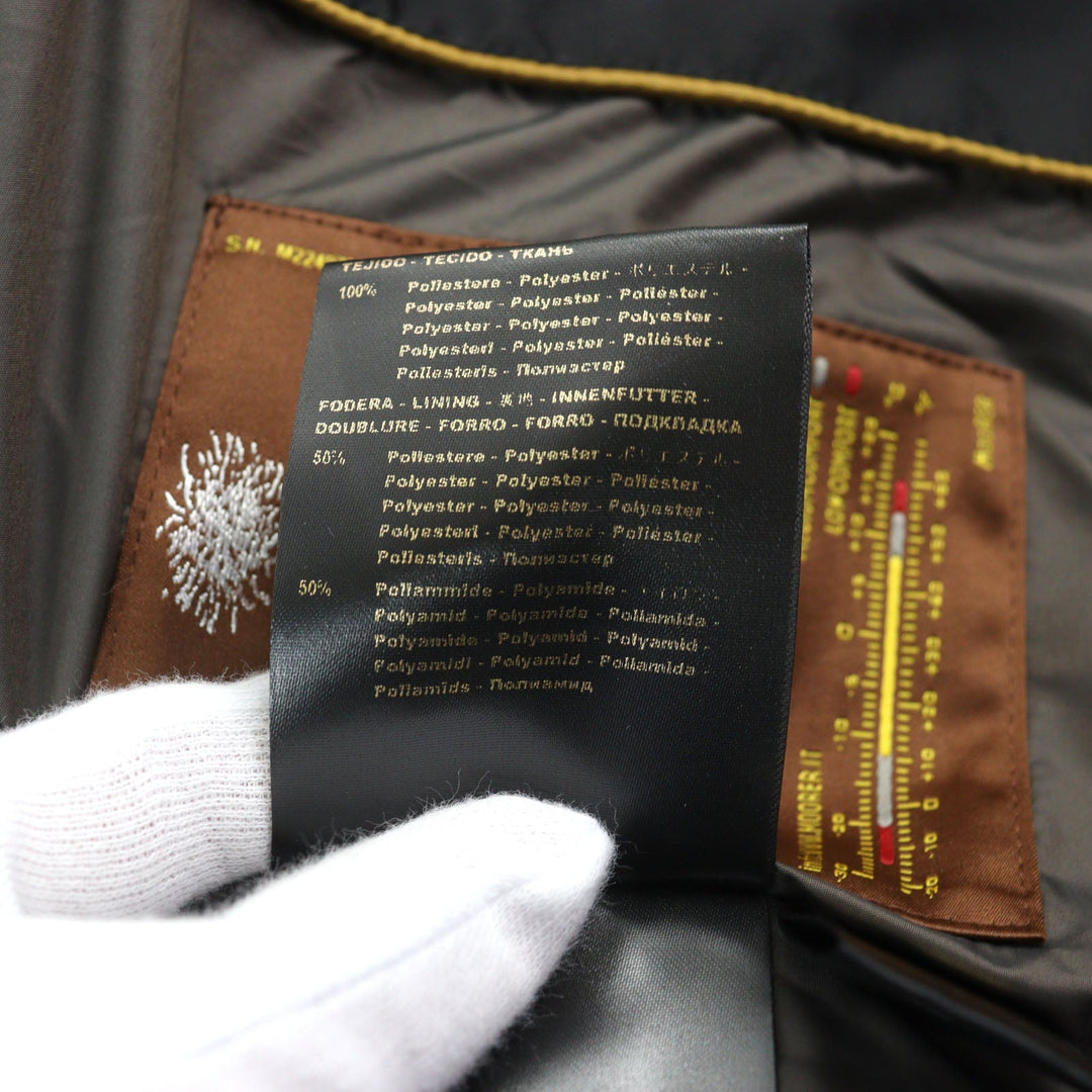 MOORER Down jacket Outer: 100% polyester, Lining: 50% polyester, Lining: 50% nylon, Sleeve lining: 100% nylon, Filling: down black VALENTE-KM mens 42 Used Authentic