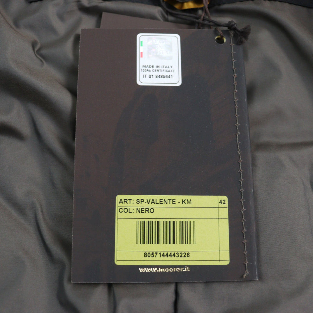 MOORER Down jacket Outer: 100% polyester, Lining: 50% polyester, Lining: 50% nylon, Sleeve lining: 100% nylon, Filling: down black VALENTE-KM mens 42 Used Authentic