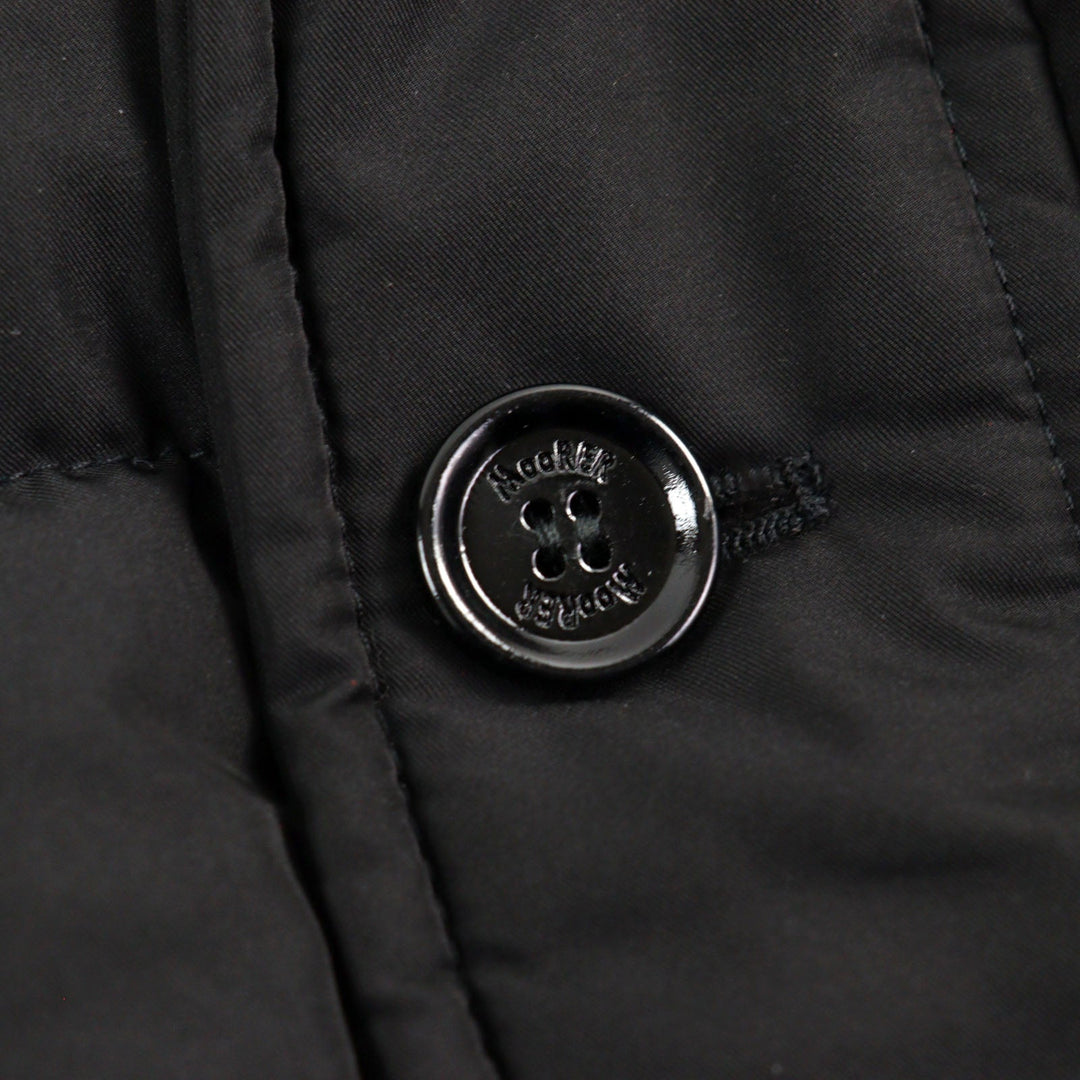 MOORER Down jacket Outer: 100% polyester, Lining: 50% polyester, Lining: 50% nylon, Sleeve lining: 100% nylon, Filling: down black VALENTE-KM mens 42 Used Authentic