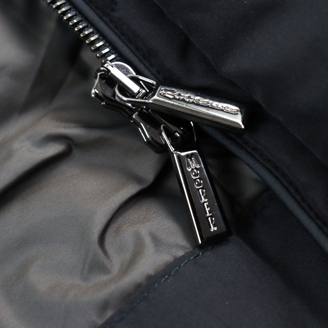 MOORER Down jacket Outer: 100% polyester, Lining: 50% polyester, Lining: 50% nylon, Sleeve lining: 100% nylon, Filling: down black VALENTE-KM mens 42 Used Authentic