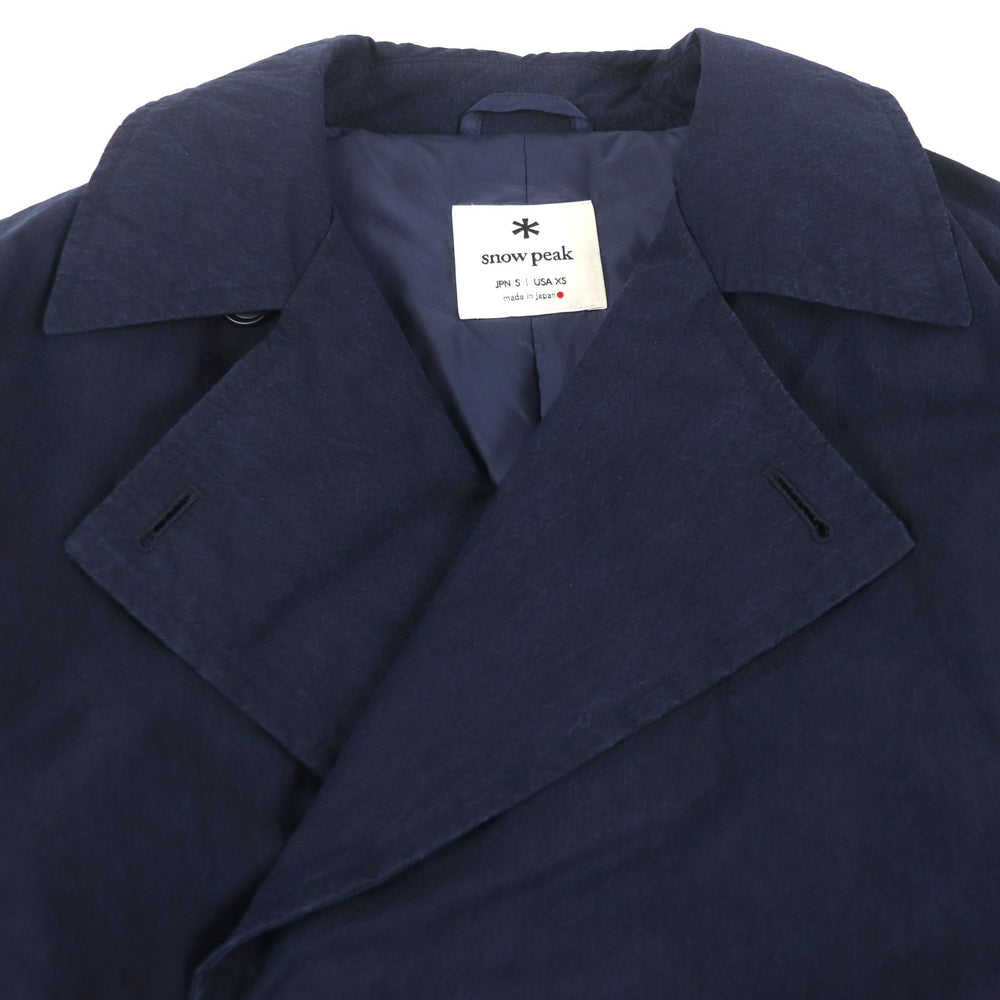 snowpeak down coat JK-19AU007 Outer: 65% cotton, Outer: 35% nylon, Lining: 100% polyester, Filling: 90% down, Filling: 10% feather Indigo Indigo C/N Down Coat mens S Used Authentic